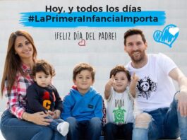 Messi with his family