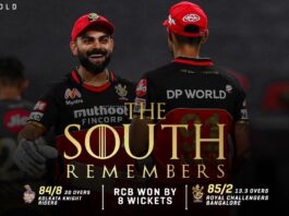 RCB beats KKR by 8 wickets