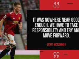 Scott McTominay reacts on United's poor performance