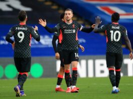 Liverpool beat Crystal Palace to go top of the table