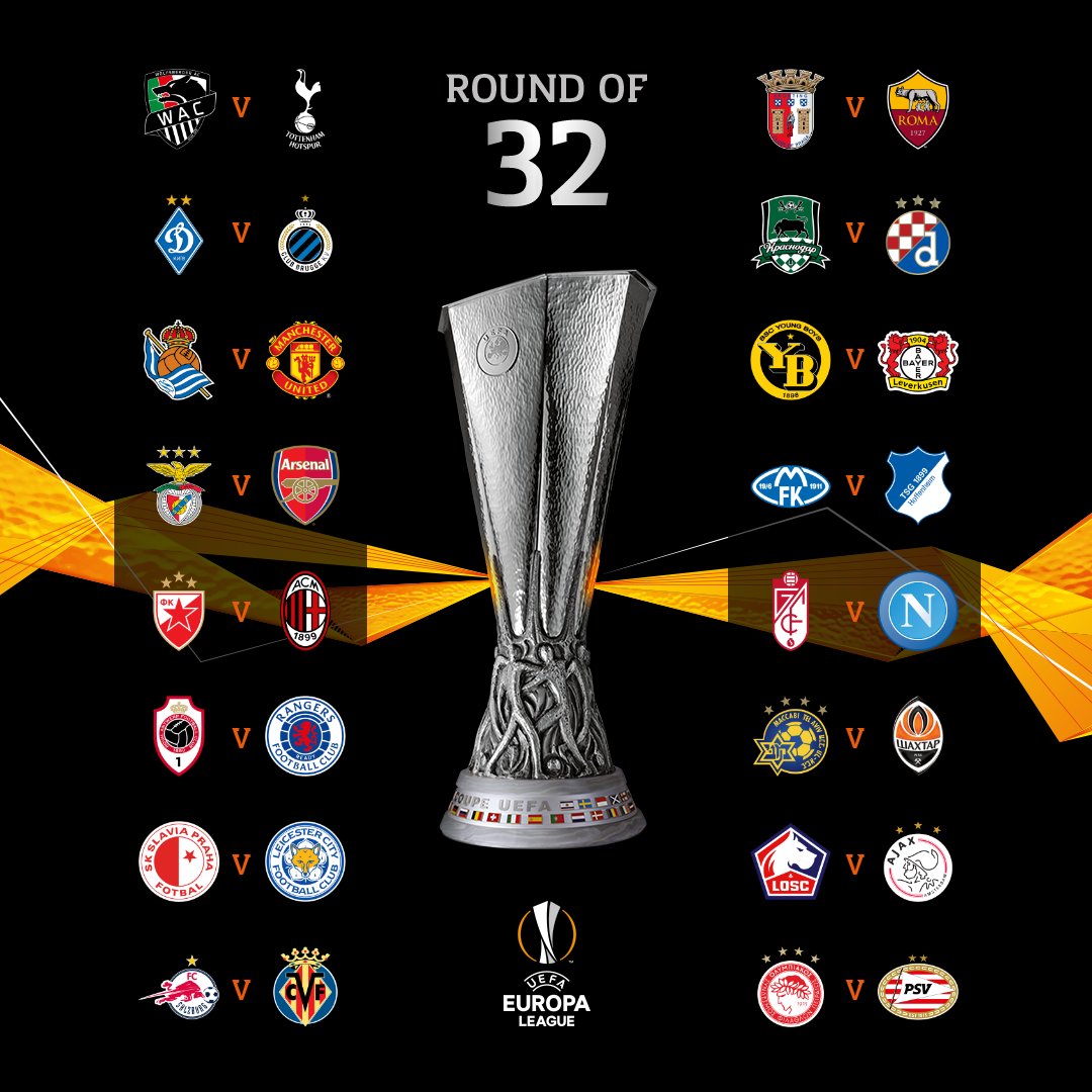 2020-21 UEFA Europa League round of 32 draw and Complete Fixtures