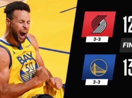 Golden State Warriors beat Trail Blazers behind Curry's career night