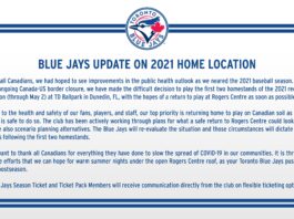 he Blue Jays have officially announced that they will open the 2021 season in Dunedin, with the hope of returning to Toronto