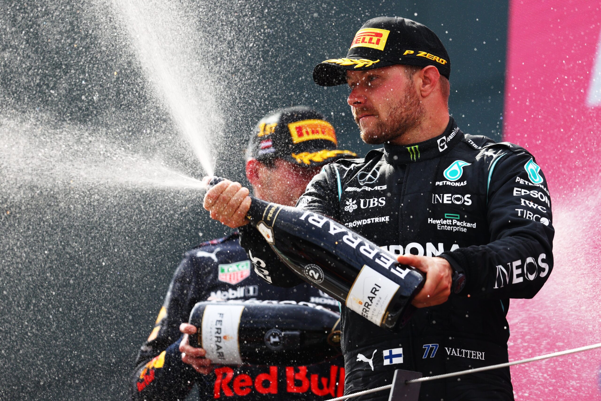 Bottas on Podium for Mercedes at 2021 Austrian GP
