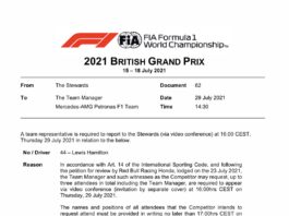 Red Bull Petition over Lewis Hamilton Penalty
