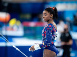 Simone Biles with drawn from All-around