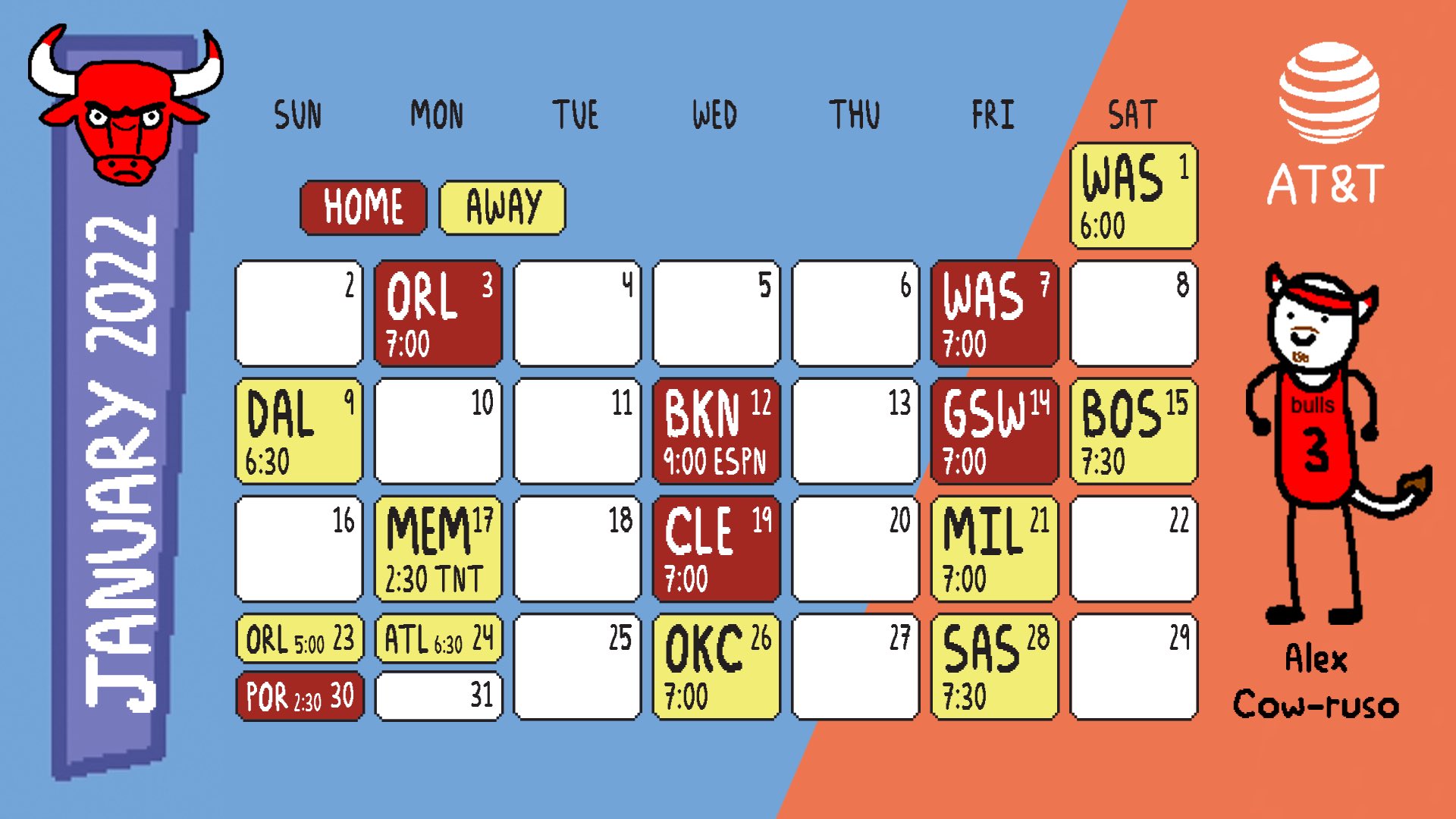 Chicago Bulls Printable Schedule