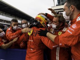 Ferrari and Sainz celebrates Russian GP podium