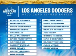 Dodgers NL wild card roster