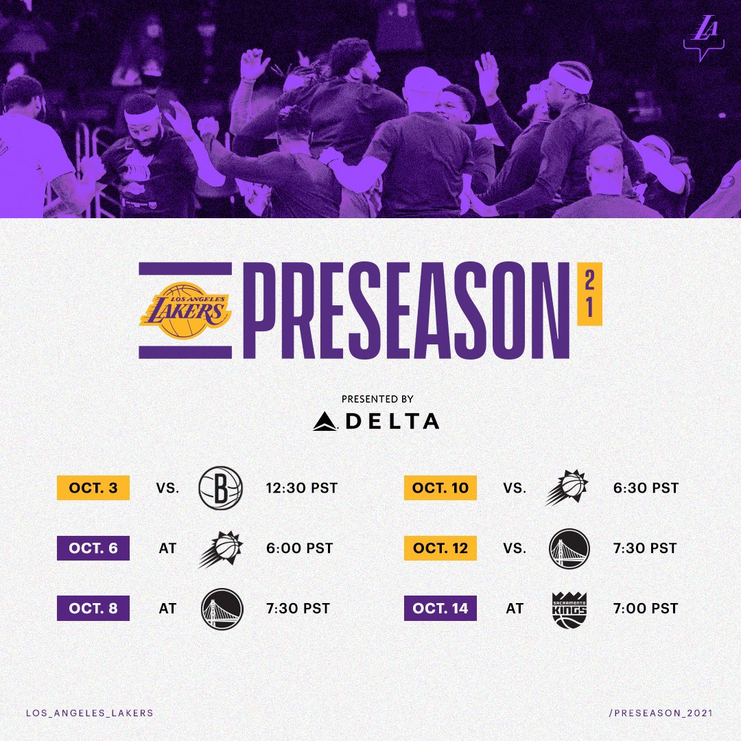 Lakers pre-season schedule 2021