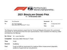 Lewis Hamilton Disqualification Ruling