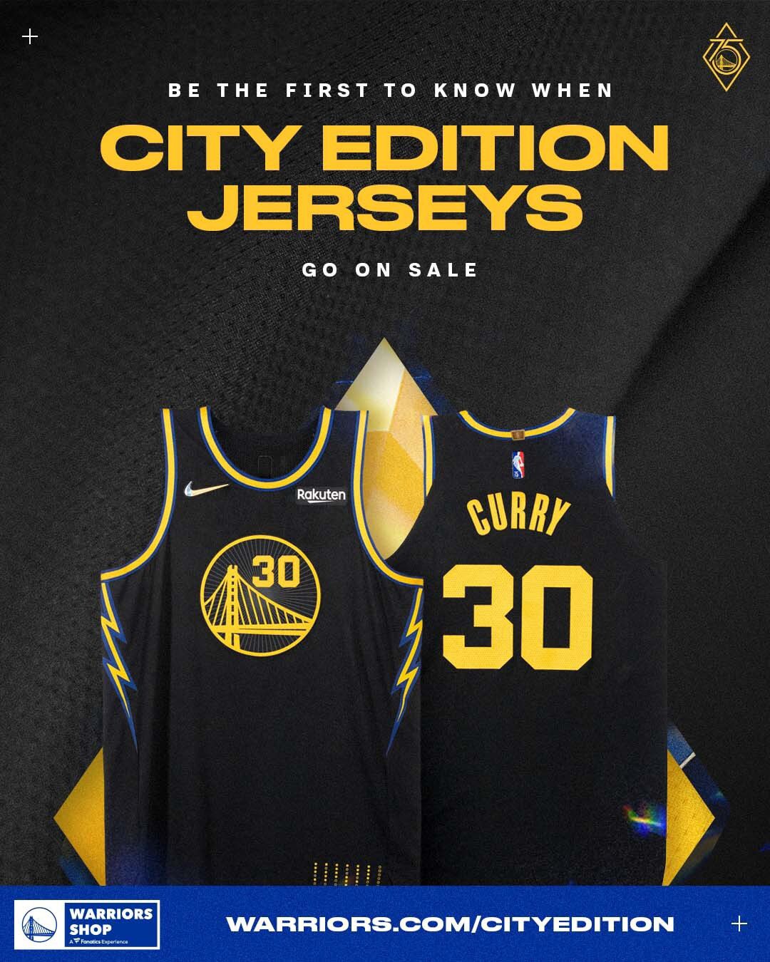 Nike Stephen Curry Golden State Warriors City Edition NBA Jersey / Black