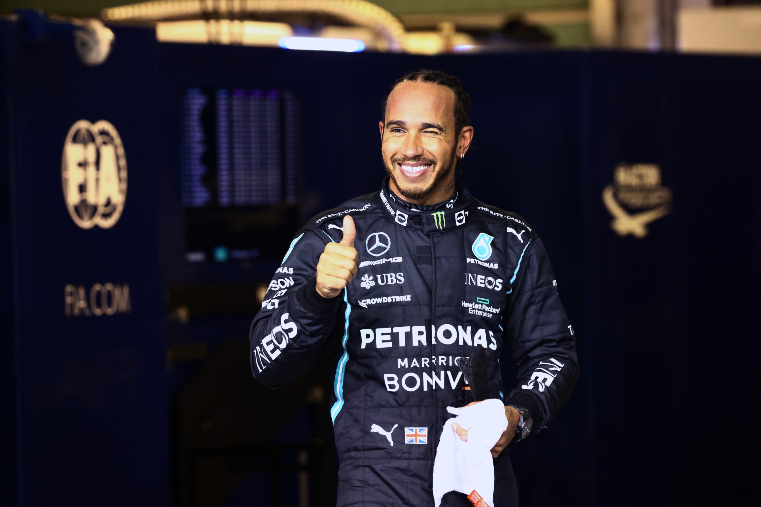 Lewis Hamilton in P2 for Abu Dhabi GP
