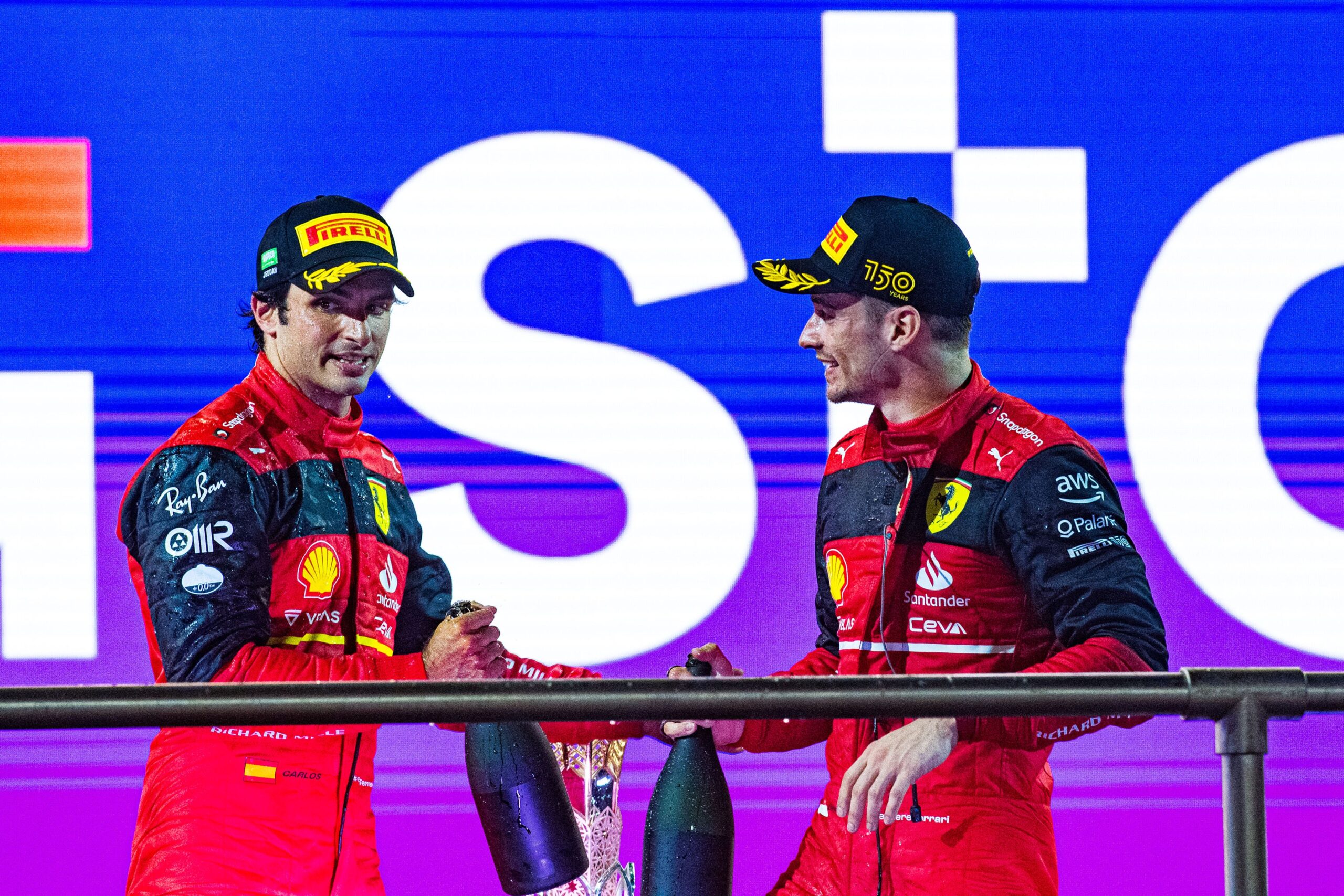 Ferrari drivers on podium for the second consecutive race