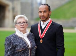 Lewis Hamilton with mother Carmen Larbalestier